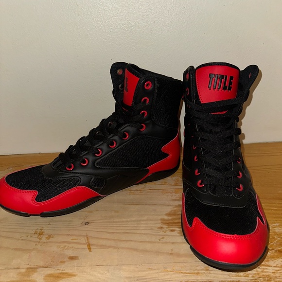 Red & Black TITLE Boxing Charged Shoes **NEW** - Picture 2 of 6